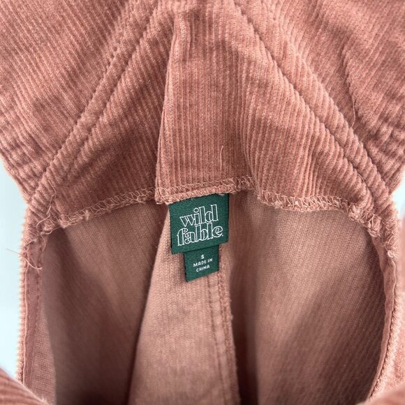 Wild Fable Mauve Pink Corduroy Front Zip Overall Dress Women's Small - Picture 2 of 3